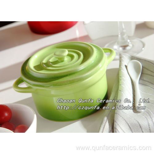 Round casserole with lid and handle QF-007